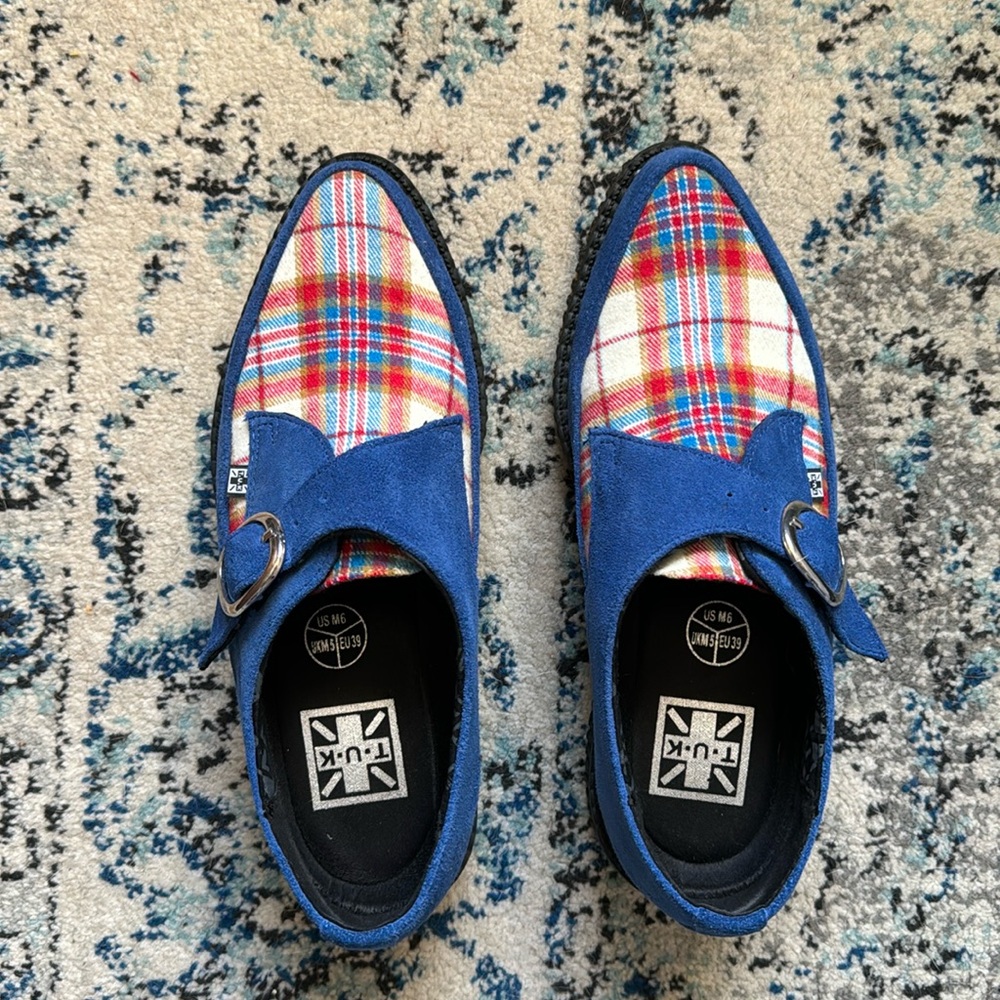 TUK Blue Plaid Creepers unisex